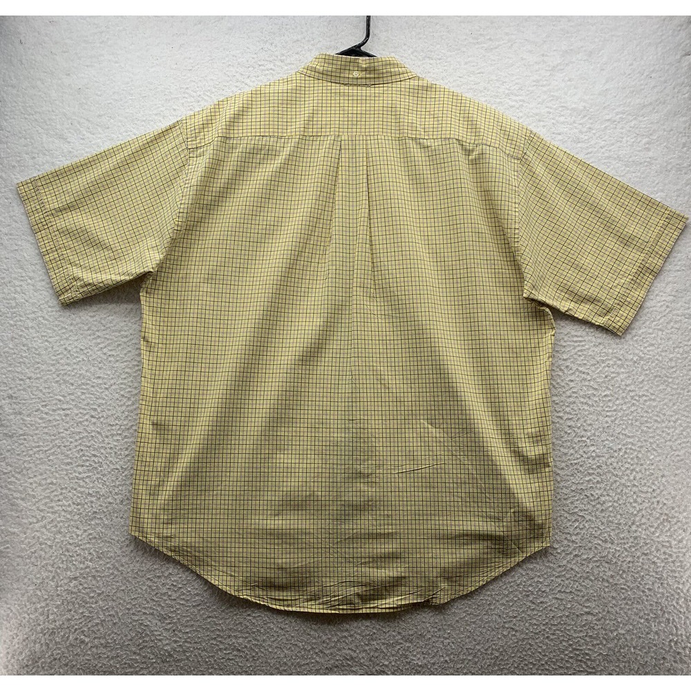 Tommy Hilfiger Button Up Shirt Mens XL X-Large Loose Fit Yellow Check Y2K Preppy - Picture 6 of 14